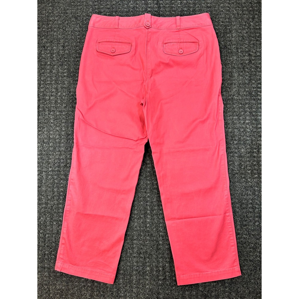 Talbots Heritage Fit Womens Coral Pink Crop Pants Straight Leg Stretch Chino 12 - Picture 6 of 9
